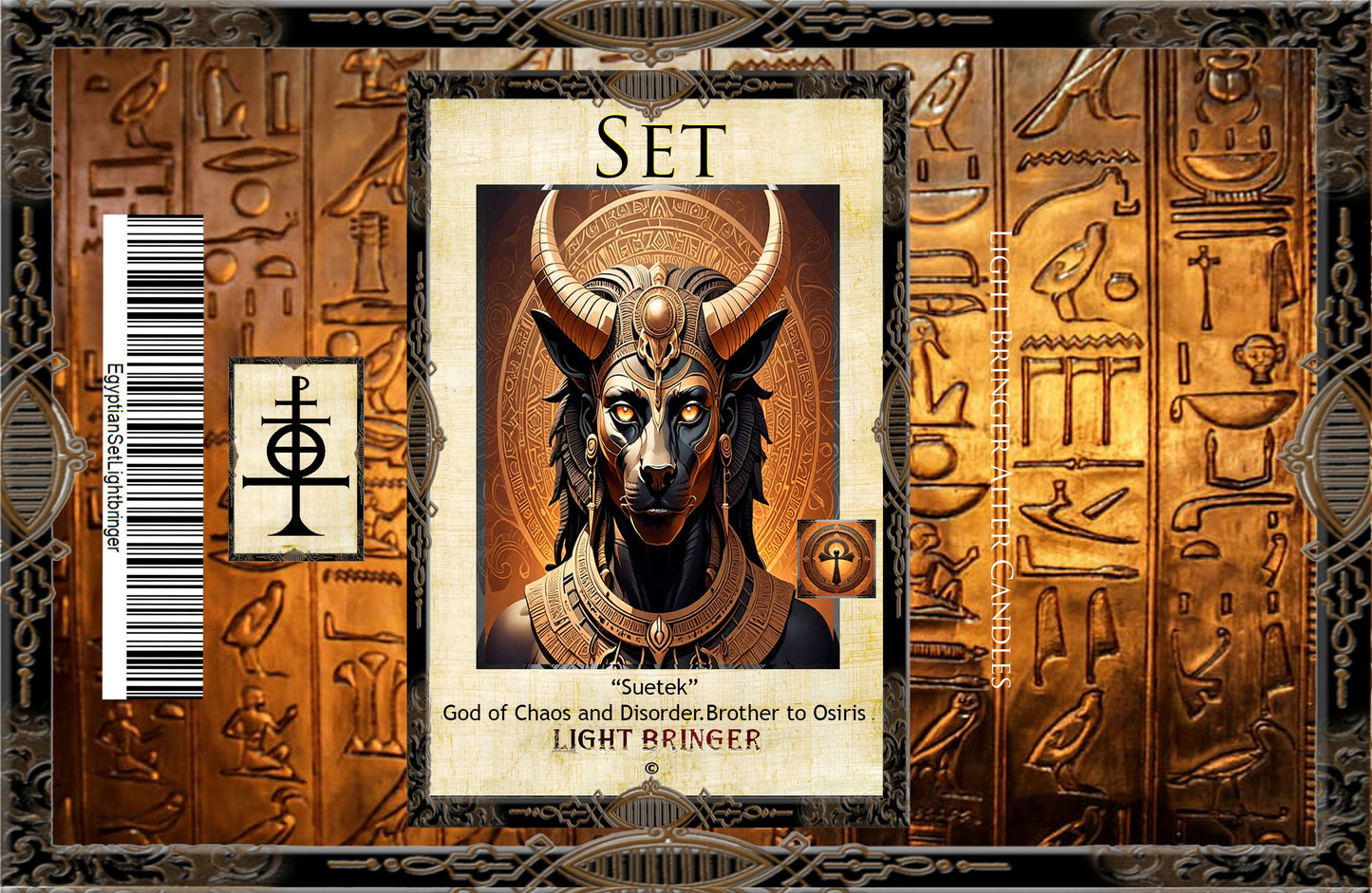 Egyptian God Set Lightbringer Altar Candle