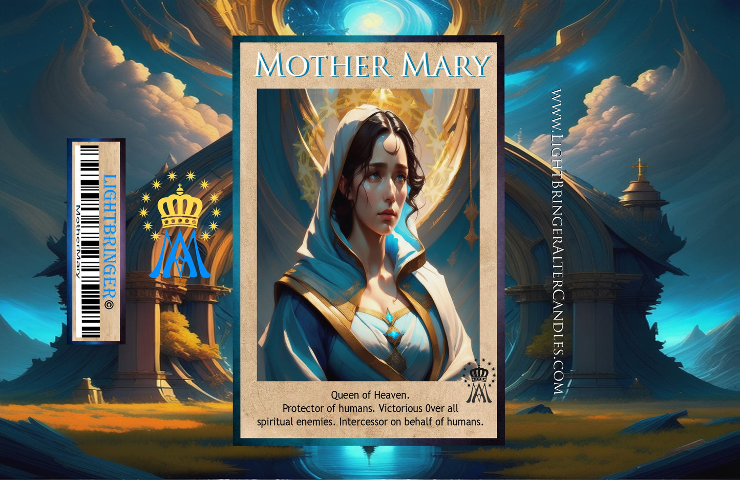 Christian Goddess Mother Mary Lightbringer Alter Candle (ascended master)
