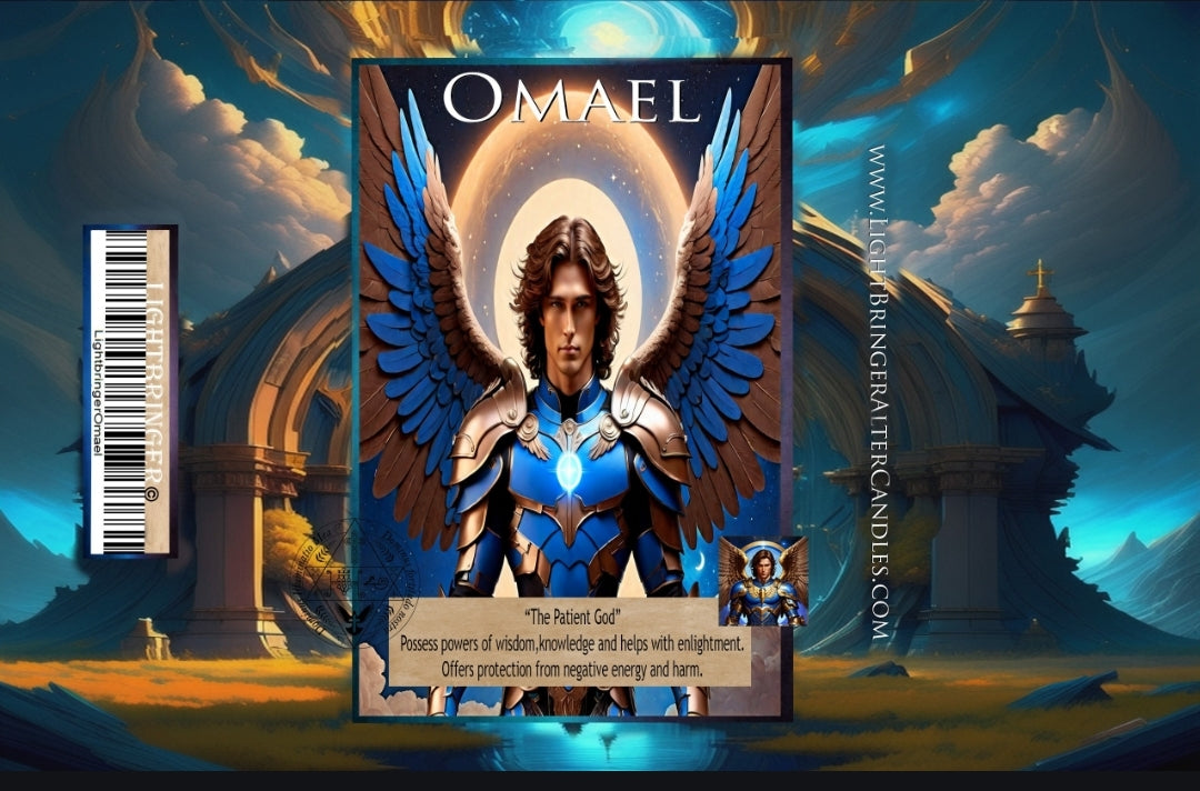Christian Arch Angel Omael Lightbringer Altar Candle