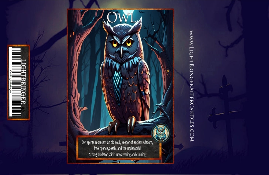 Mythical Creatures Owl Lightbringer Altar Candle