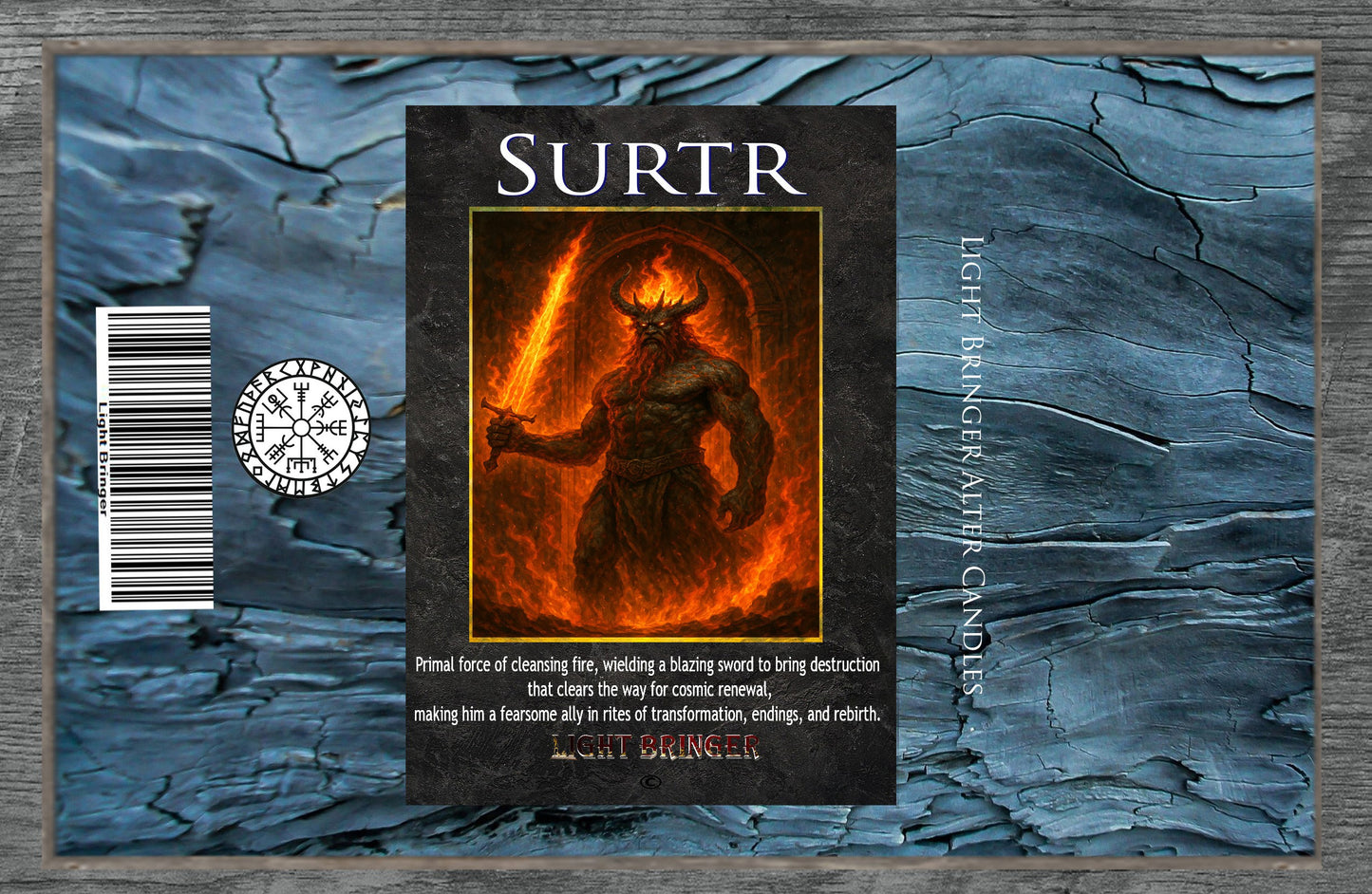 Norse God Surtr Lightbringer Channeling Candle
