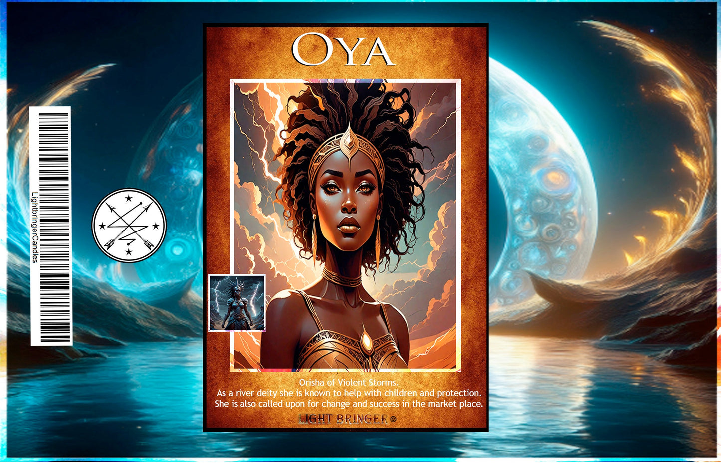 Lightbringer Oya Orisha Altar Candle