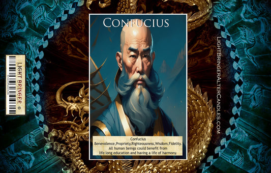 Asian God Confucious Lightbringer Alter Candle (ascended master)
