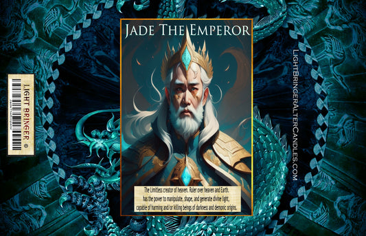 Asian God Jade The Emperor.  Lightbringer Alter Candle
