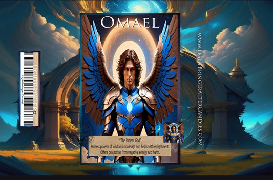 Christian Arch Angel Omael Lightbringer Altar Candle