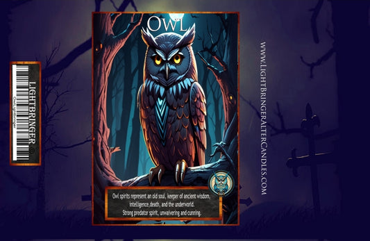 Mythical Creatures Owl Lightbringer Altar Candle