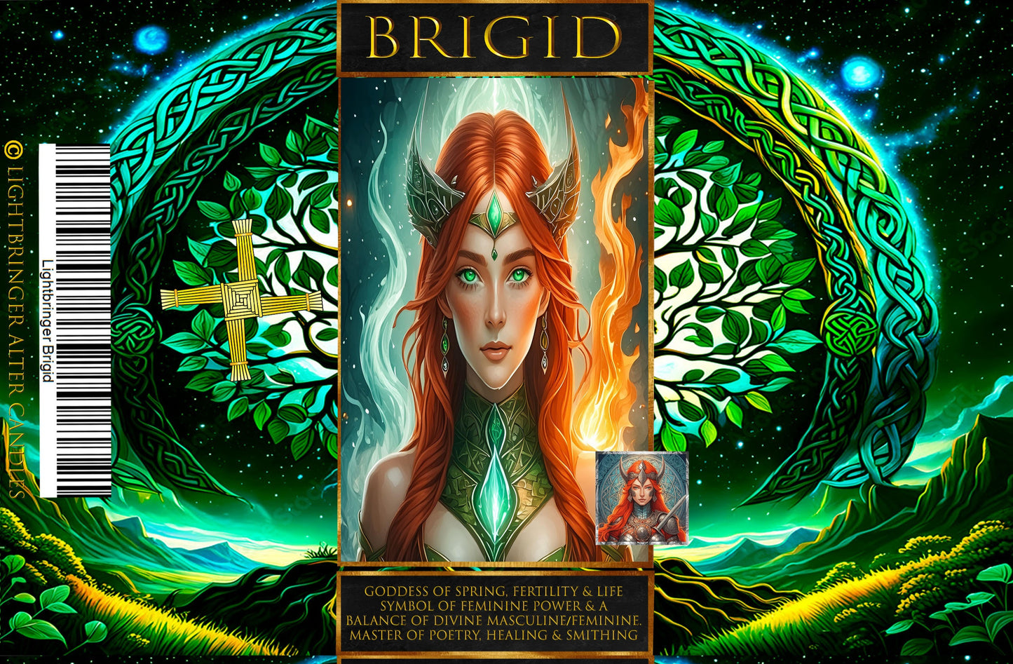 Celtic Goddess Brigid Lightbringer Altar Candle
